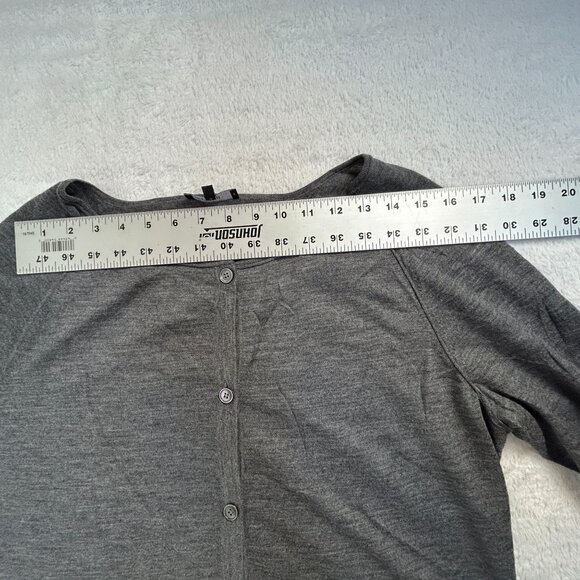 Lafayette 148 New York Women's Gray Wool Cardigan Sweater Button Front Large - Picture 5 of 7